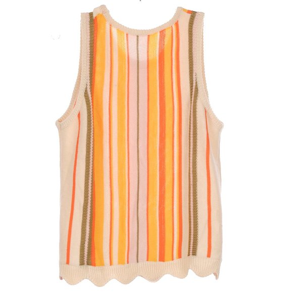 Multi Color Striped Sweater Vest No Brand Tag - Picture 3 of 5